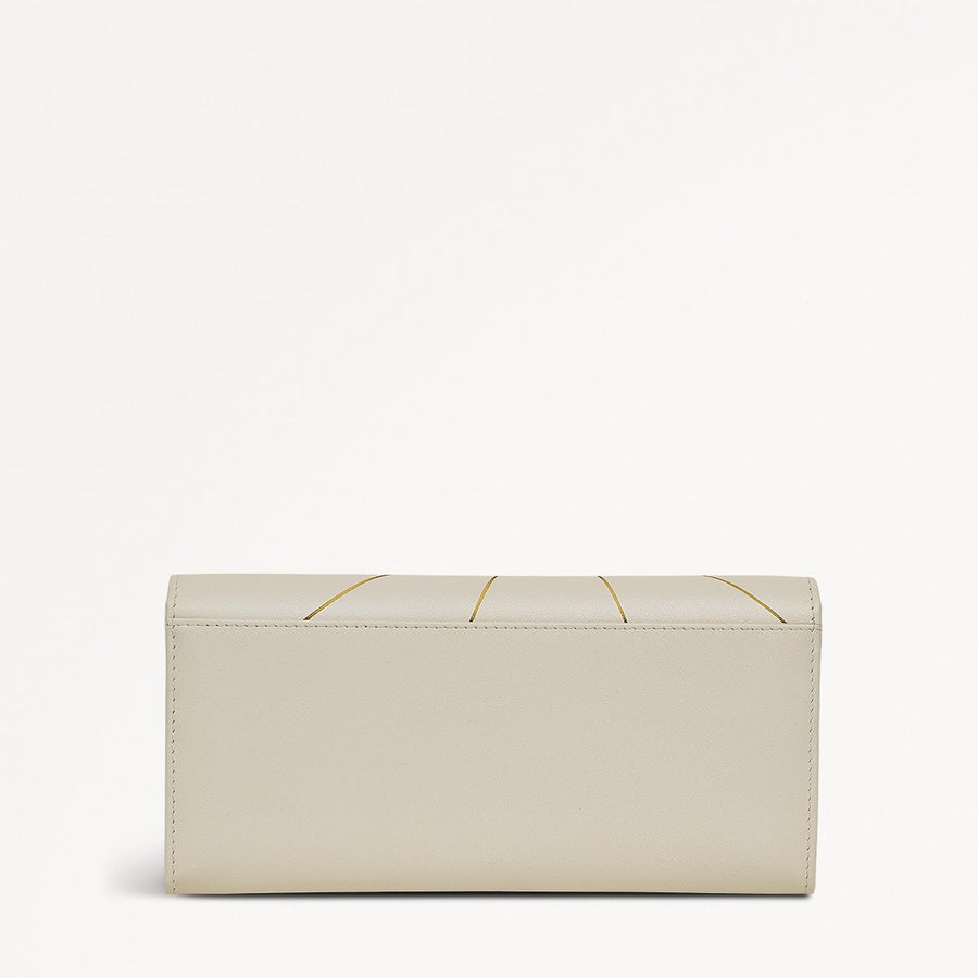 Lavender Fields Leather Large Flapover Wallet in Chalk - 111817