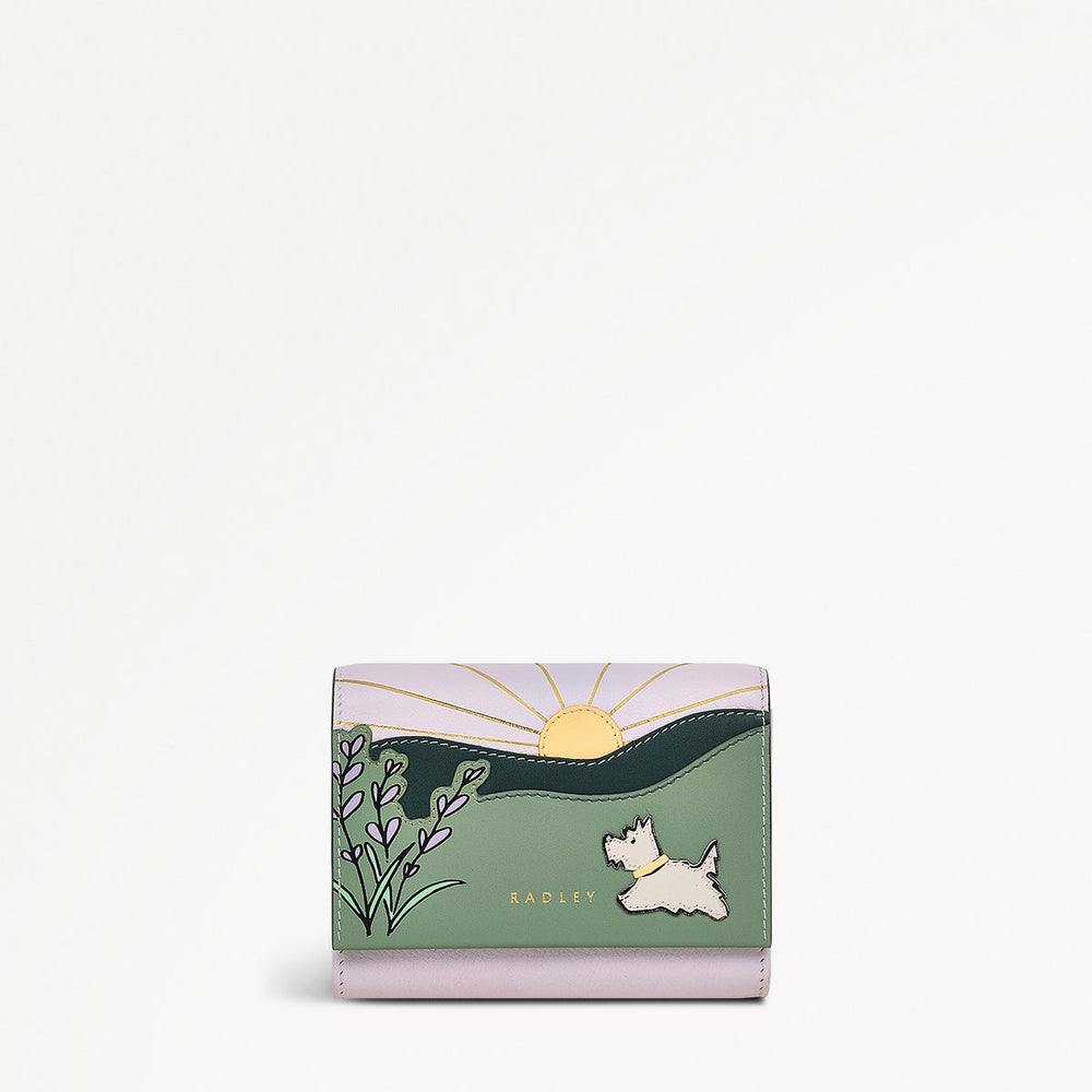Lavender Fields Leather Medium Flapover Wallet in Orchid - 111820