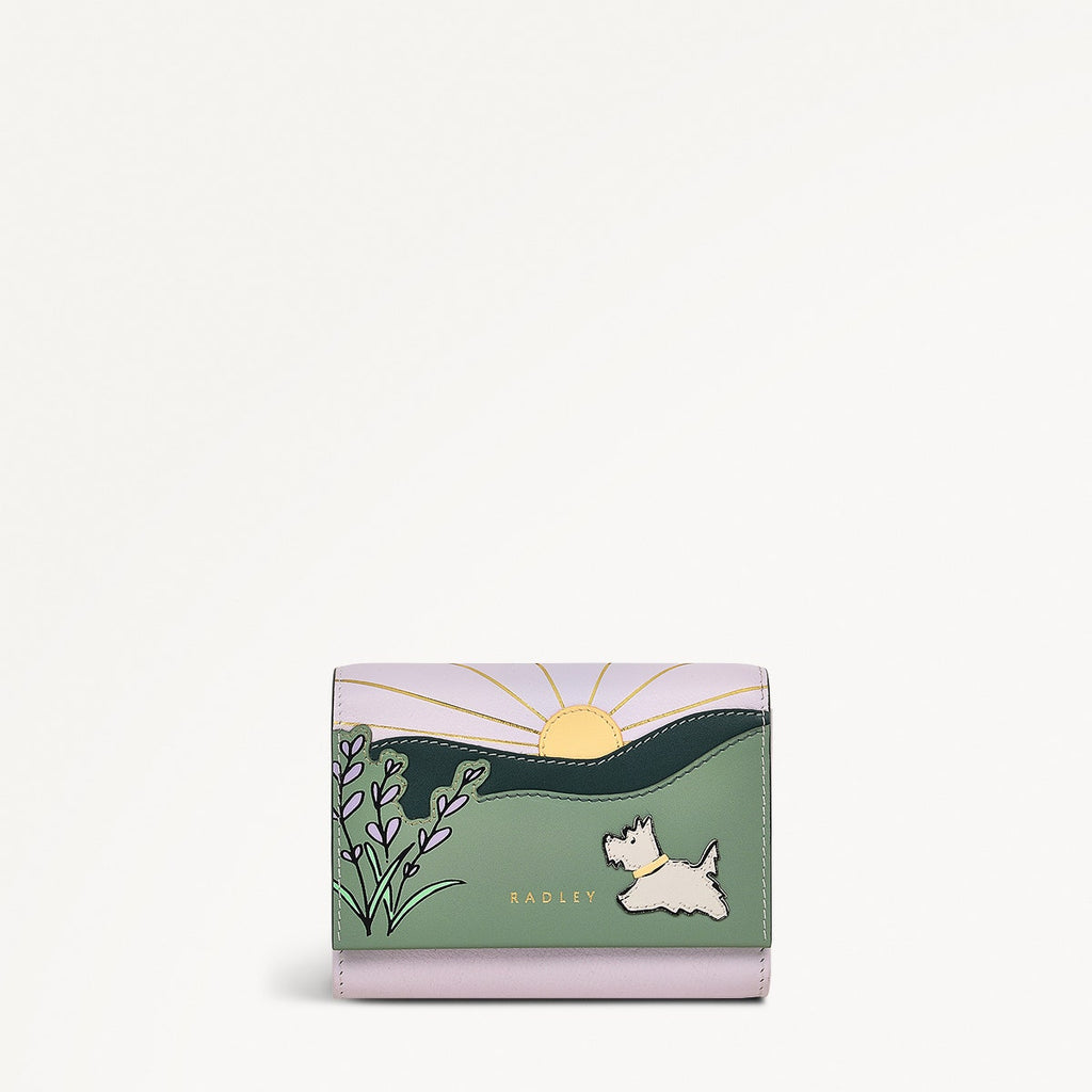 Lavender Fields Leather Medium Flapover Wallet in Orchid - 111820