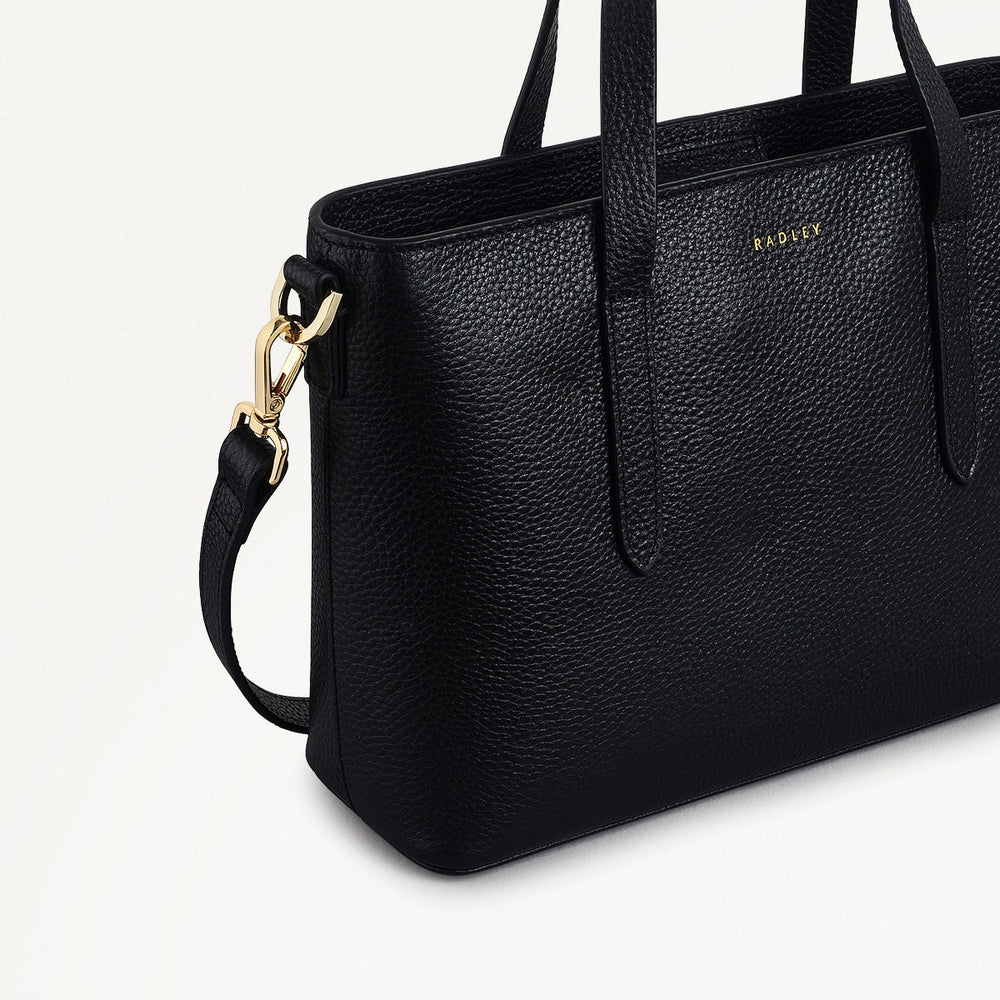 Silk Street Leather Small Open Top Multiway Bag in Black - 111823