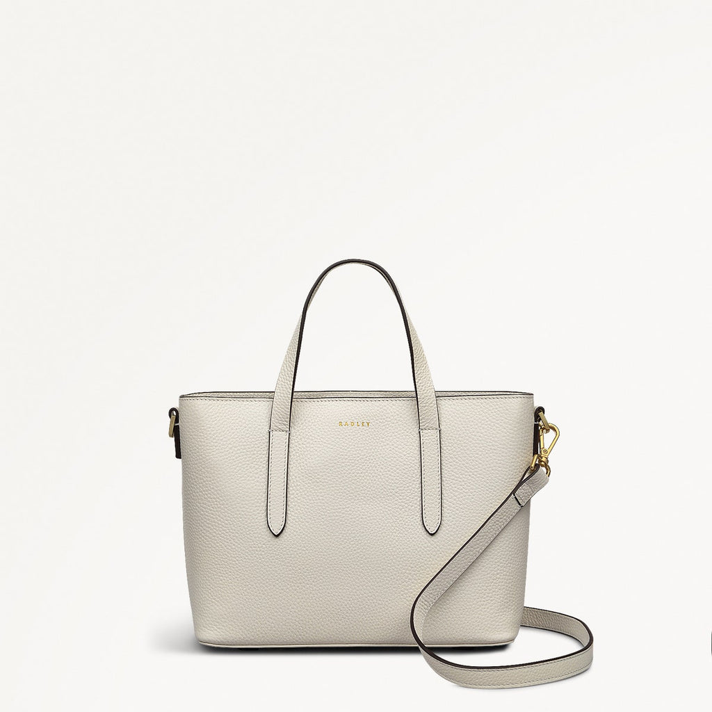 Silk Street Leather Small Open Top Multiway Bag in Chalk - 111824