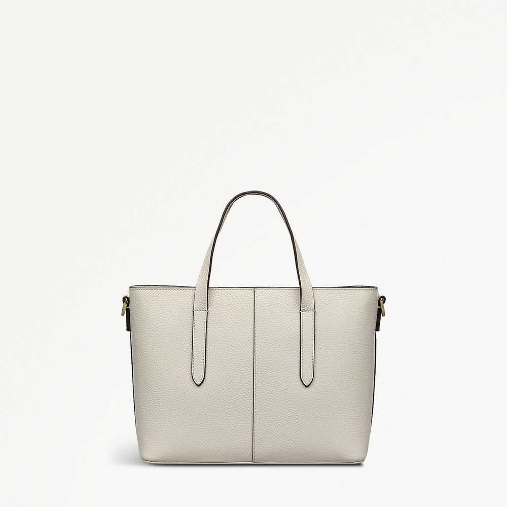 Silk Street Leather Small Open Top Multiway Bag in Chalk - 111824