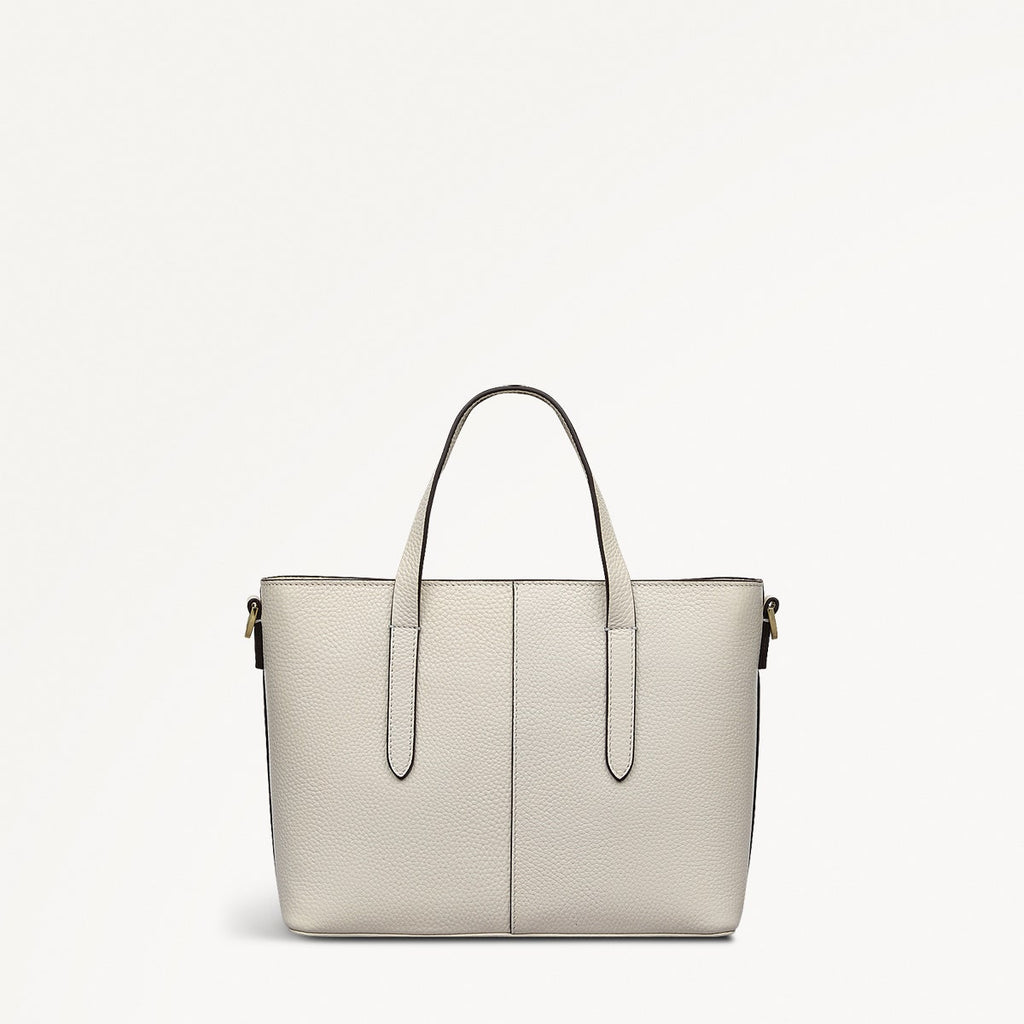 Silk Street Leather Small Open Top Multiway Bag in Chalk - 111824