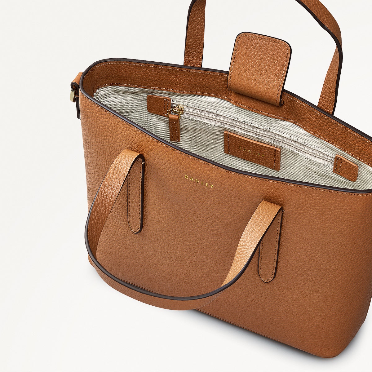 Silk Street Leather Small Open Top Multiway Bag in Caramel - 111825