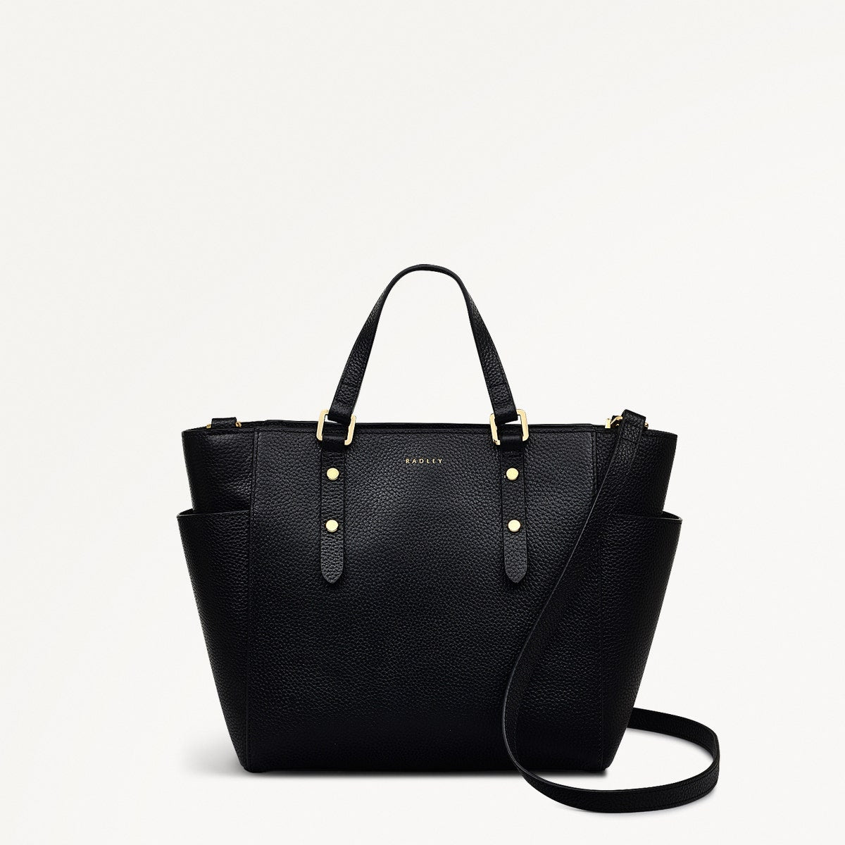 Silk Street Leather Medium Ziptop Multiway Bag in Black - 111826