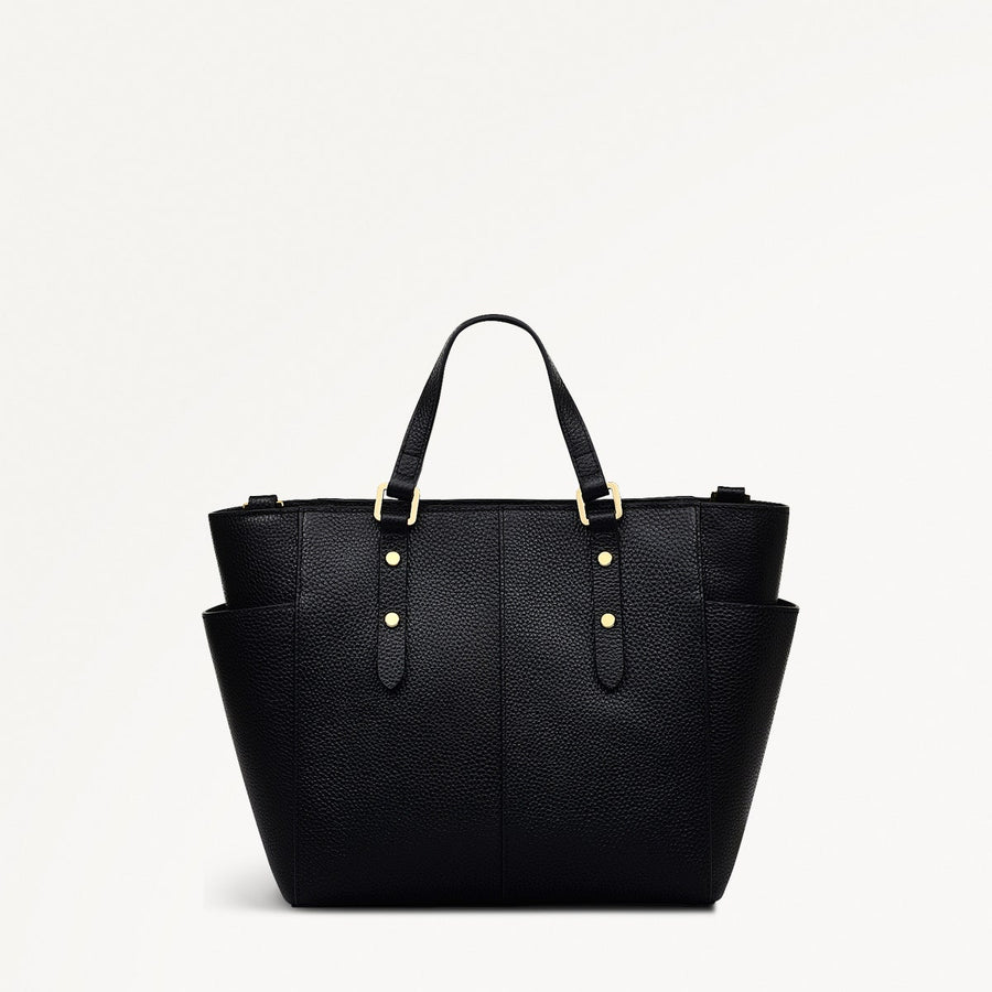 Silk Street Leather Medium Ziptop Multiway Bag in Black - 111826