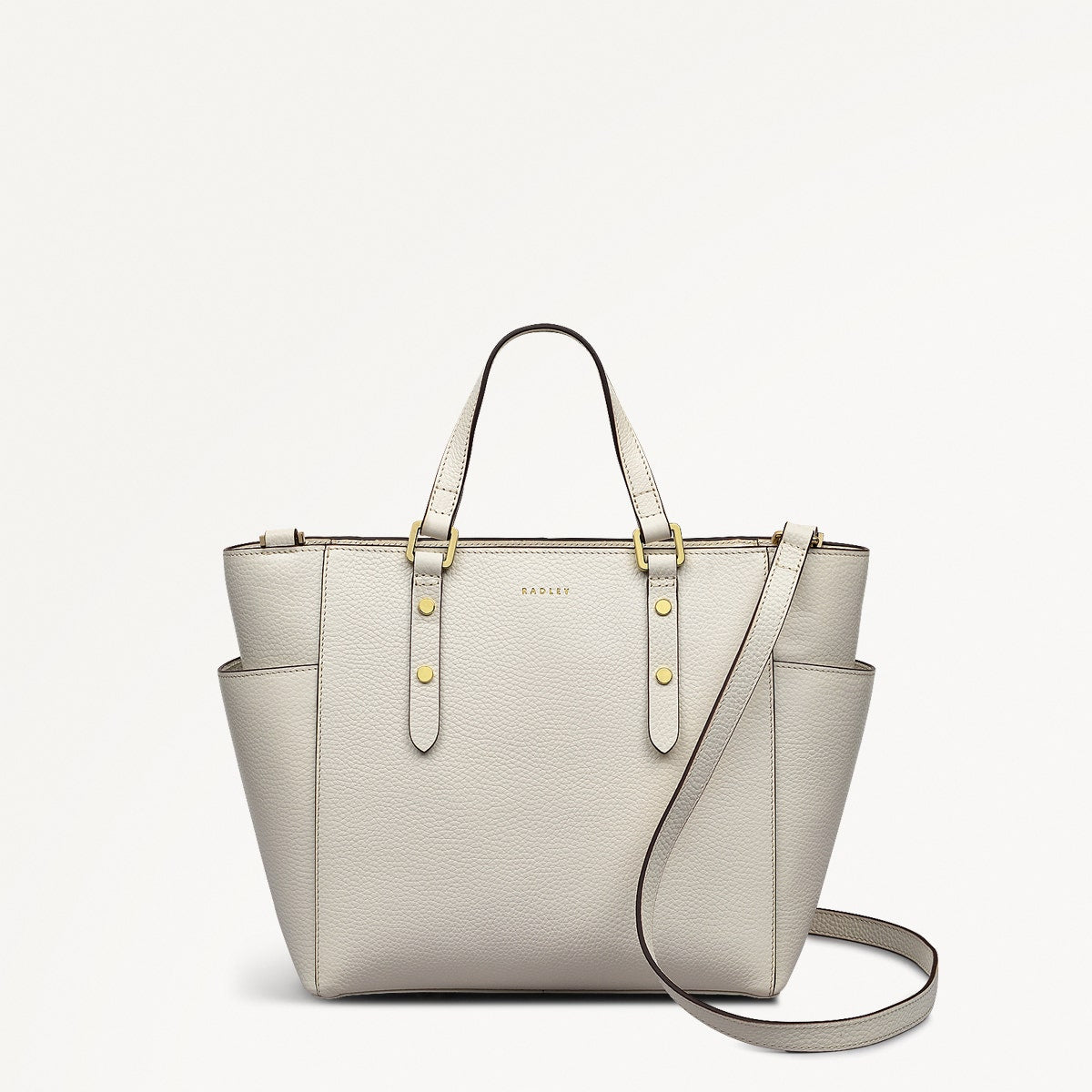 Silk Street Leather Medium Ziptop Multiway Bag in Chalk - 111827