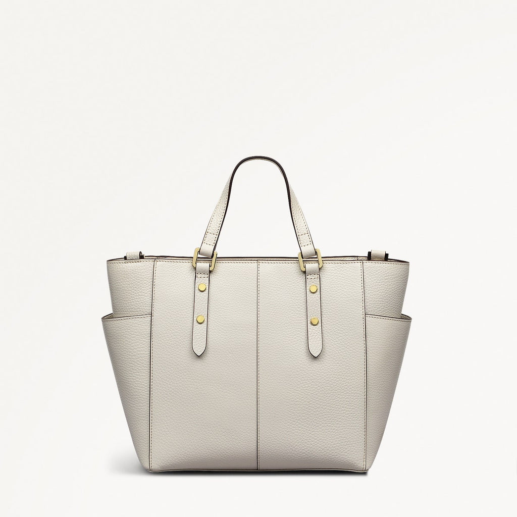 Silk Street Leather Medium Ziptop Multiway Bag in Chalk - 111827