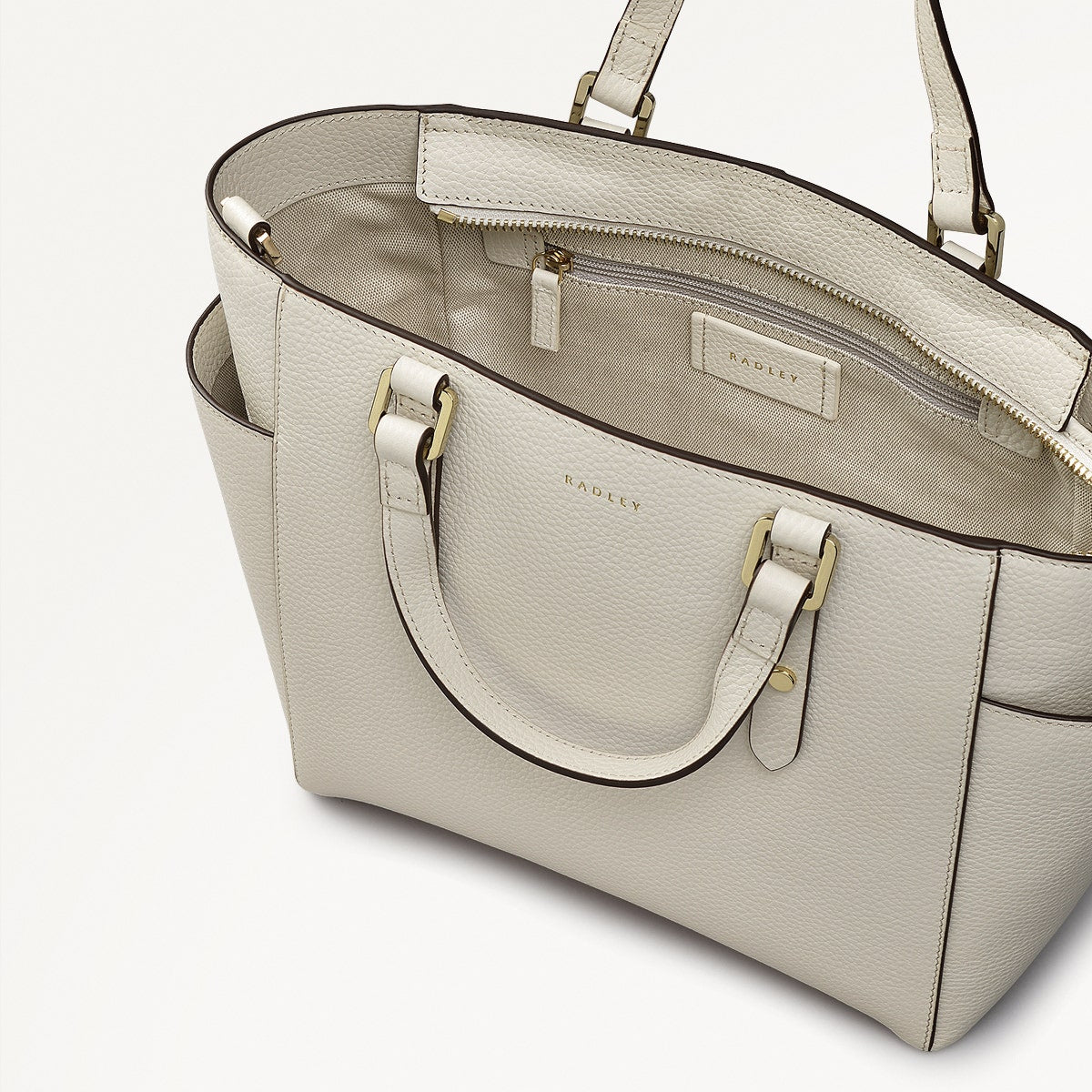 Medium Chalk Ziptop Leather Handbag | Silk Street AW25 | Radley