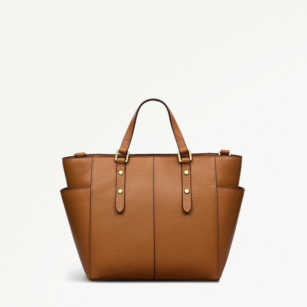 Silk Street Leather Medium Ziptop Multiway Bag in Caramel - 111828