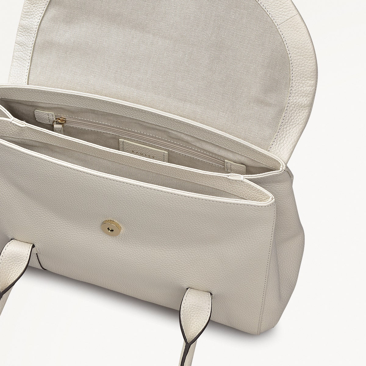 Briar Hill Leather Medium Flapover Shoulder Bag in Chalk - 111833