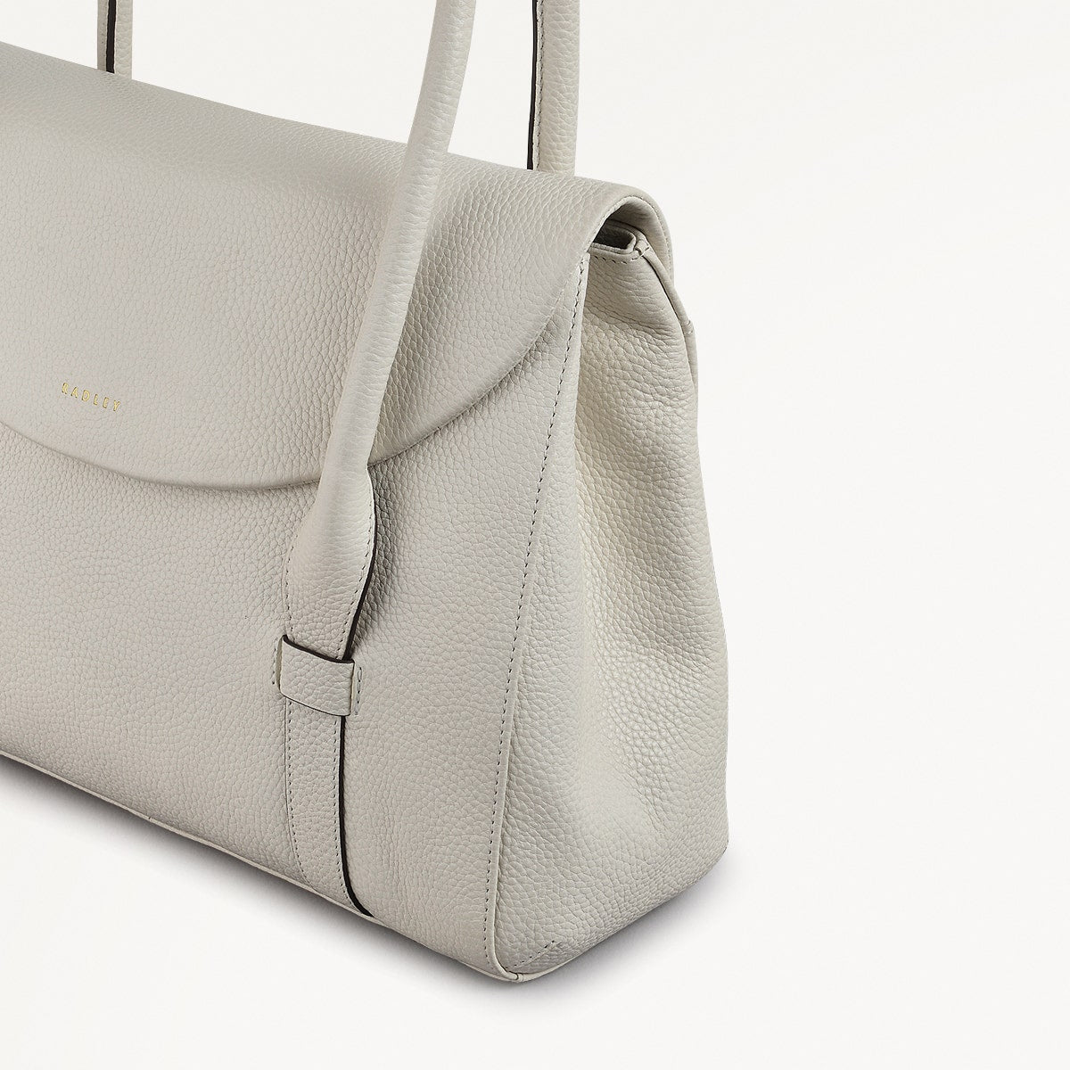 Briar Hill Leather Medium Flapover Shoulder Bag in Chalk - 111833