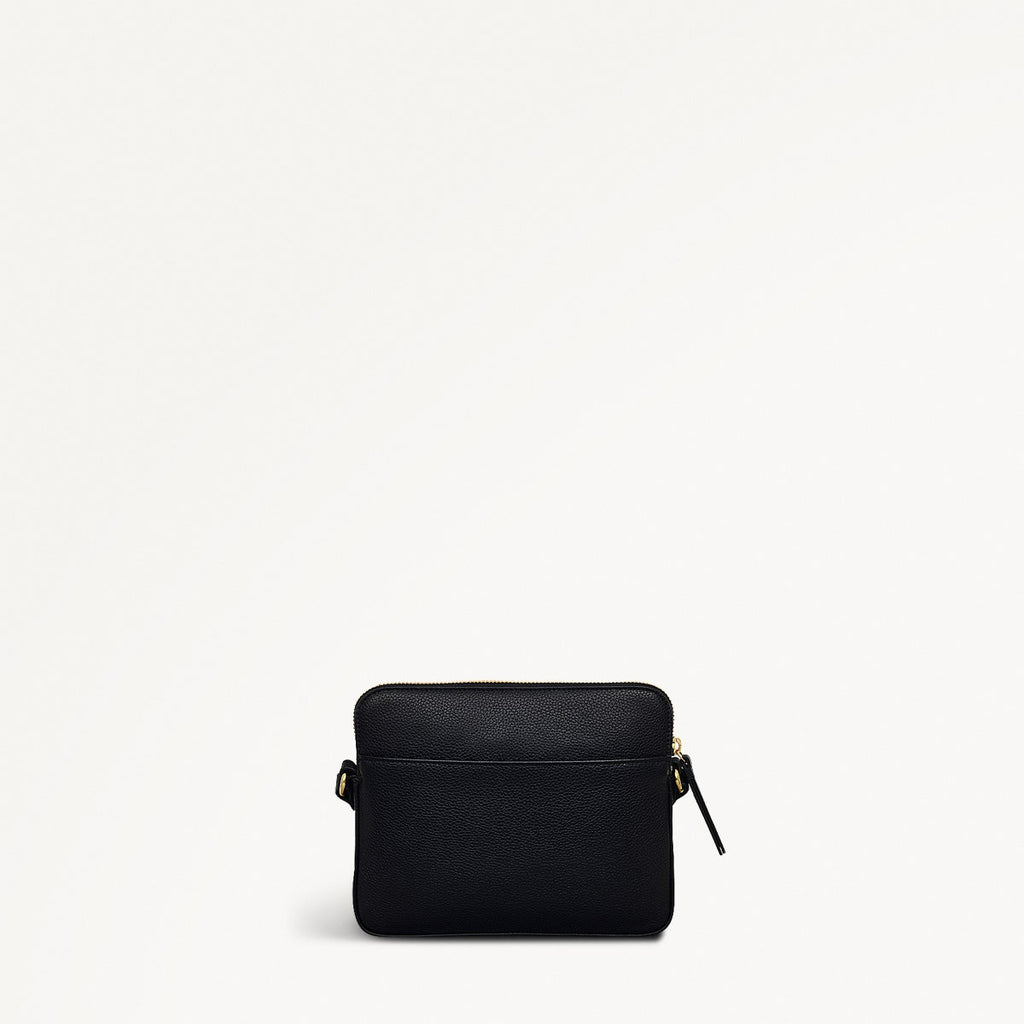 Redford Close Leather Small Ziptop Cross Body Bag in Black - 111834
