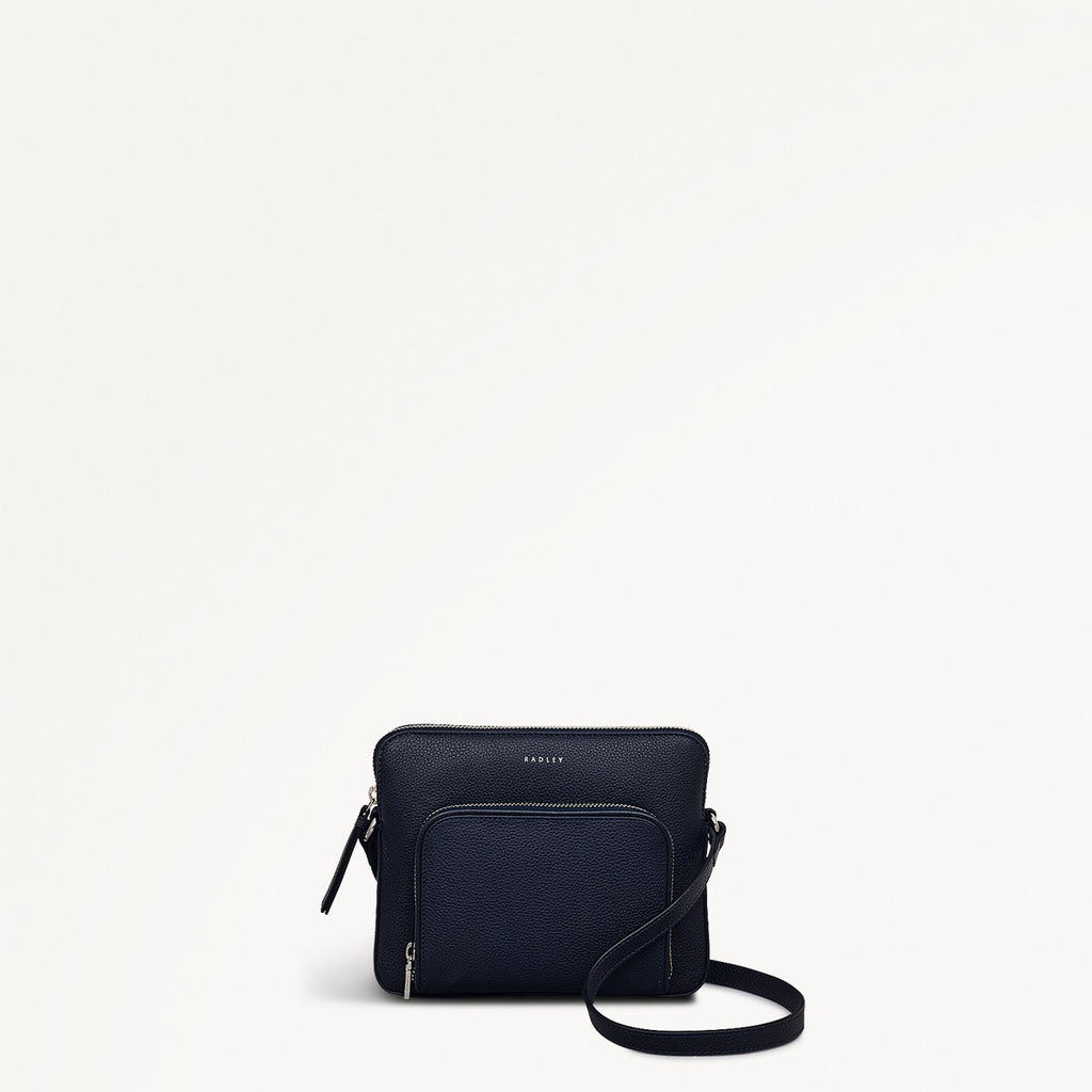 Redford Close Leather Small Ziptop Cross Body Bag in Ink - 111835