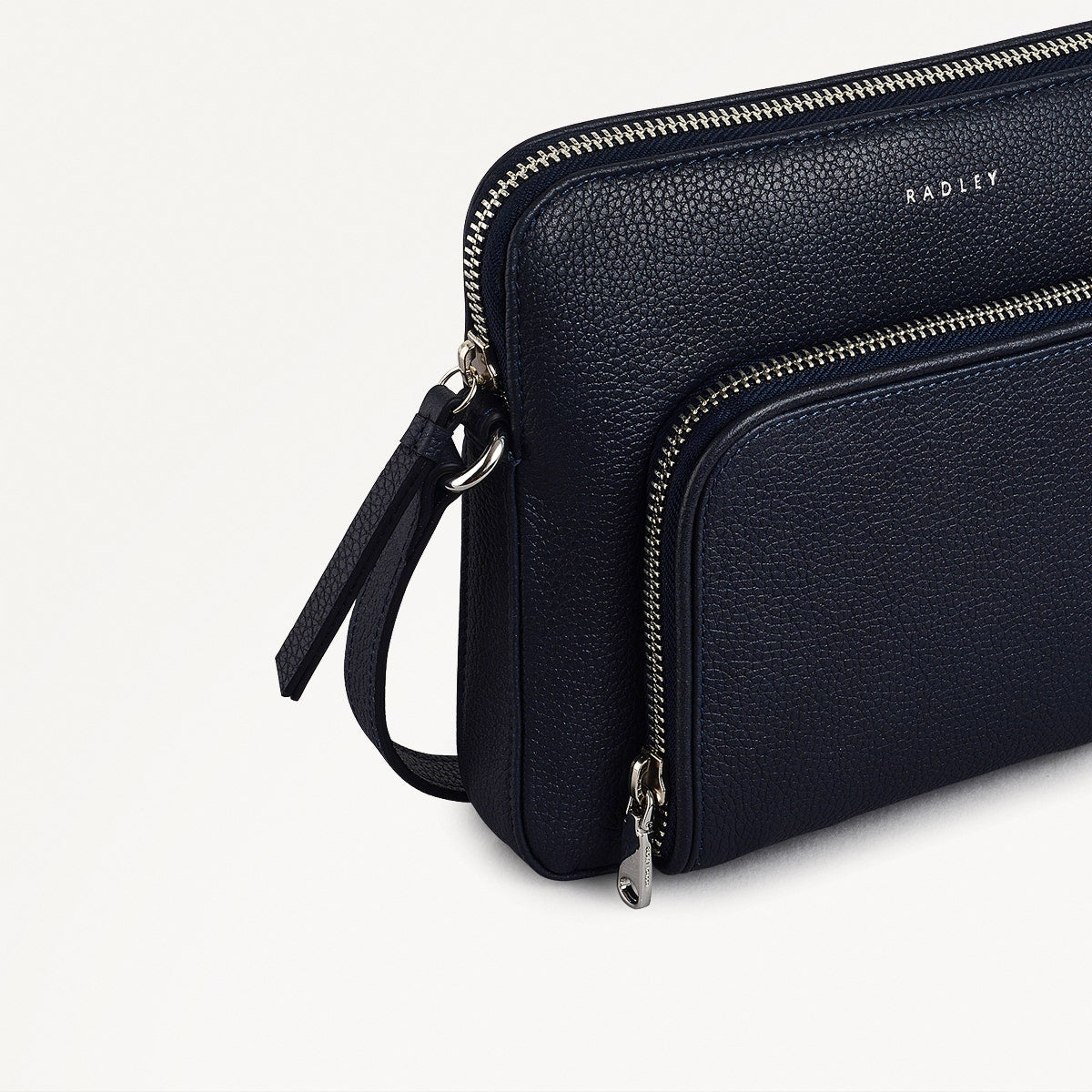 Redford Close Leather Small Ziptop Cross Body Bag in Ink - 111835