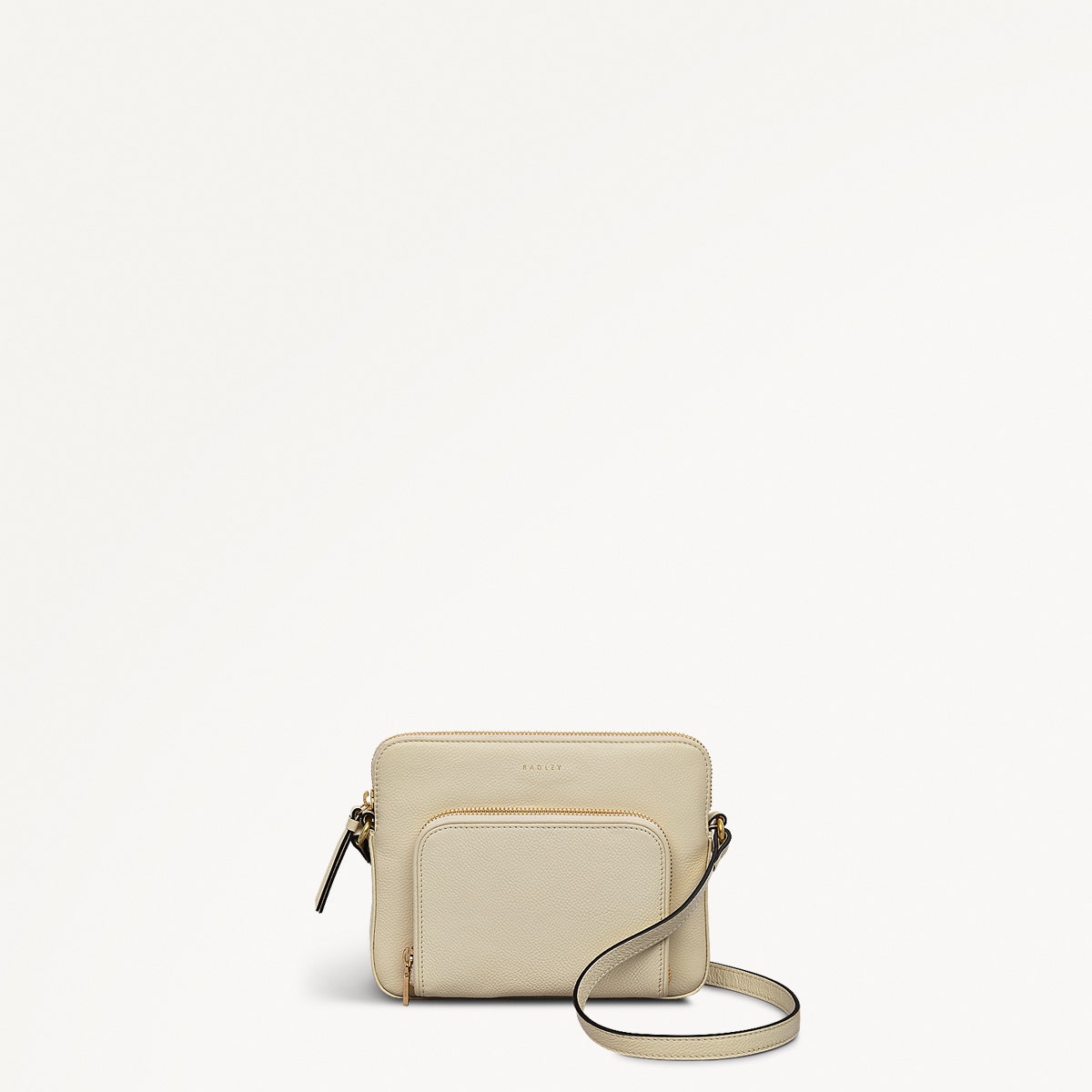 Redford Close Leather Small Ziptop Cross Body Bag in Chalk - 111836
