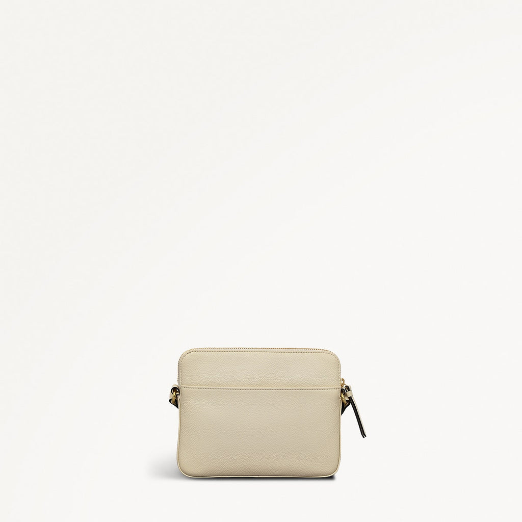 Redford Close Leather Small Ziptop Cross Body Bag in Chalk - 111836
