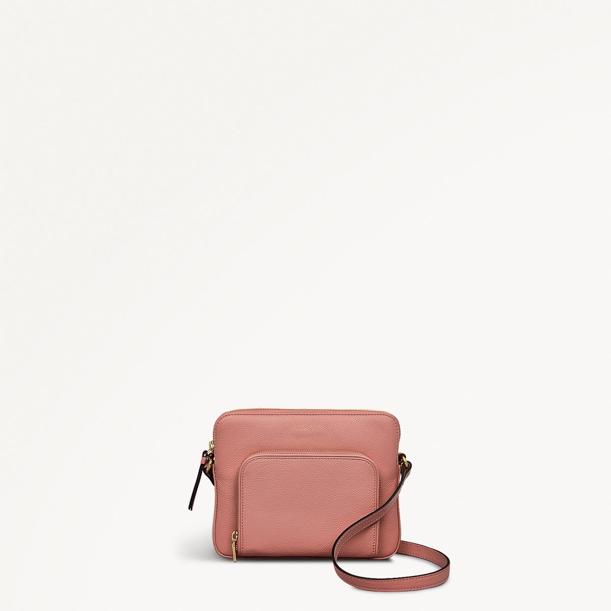 Redford Close Leather Small Ziptop Cross Body Bag in Sienna Pink - 111837