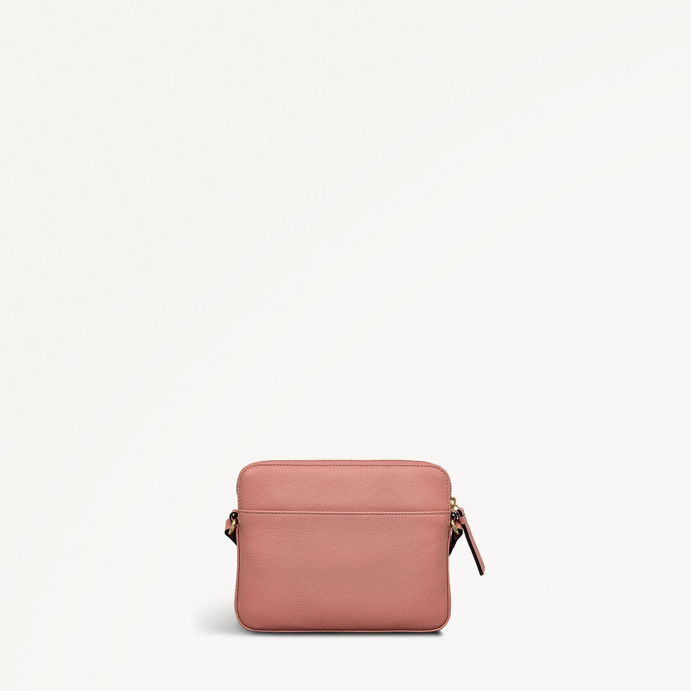 Redford Close Leather Small Ziptop Cross Body Bag in Sienna Pink - 111837