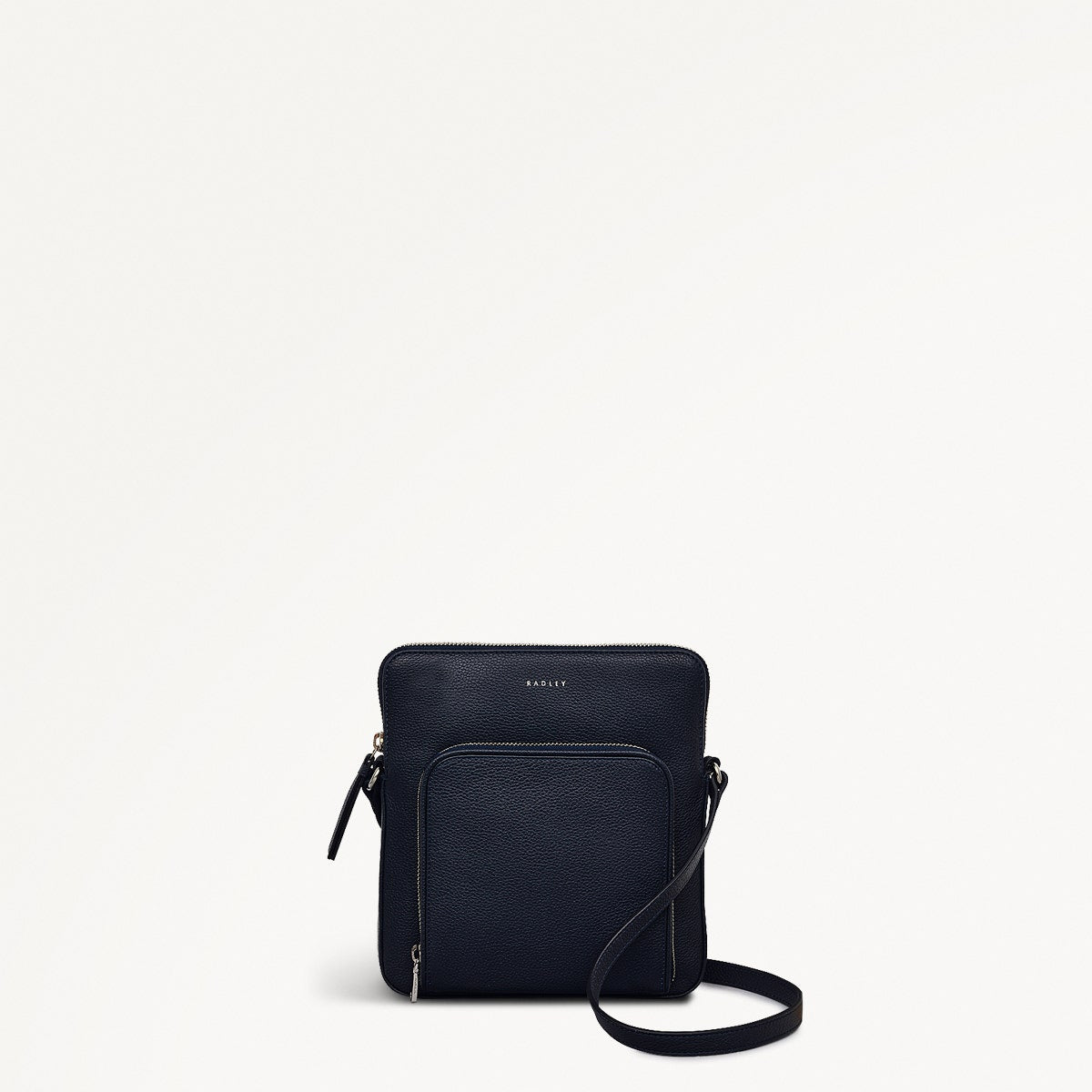Redford Close Leather Medium Ziptop Cross Body Bag in Ink - 111839