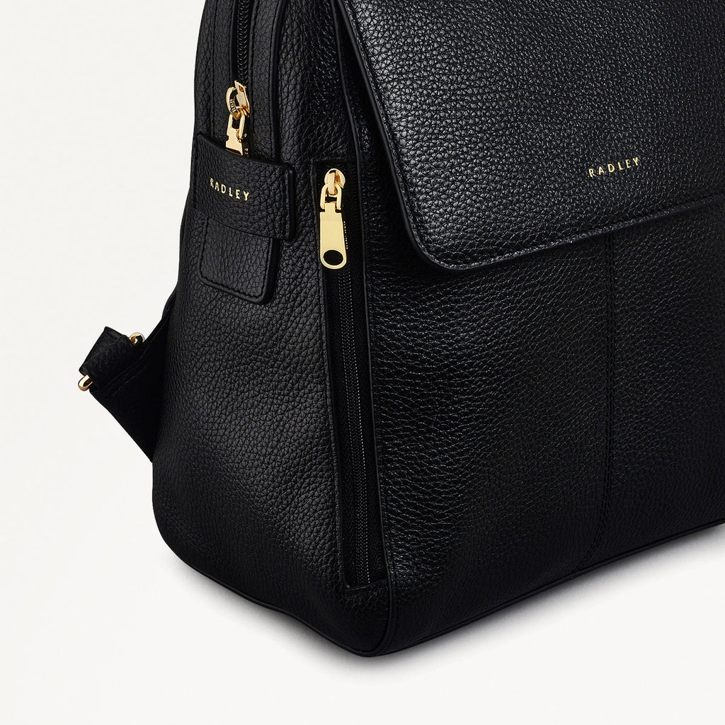 LORNE CLOSE MEDIUM FLAPOVER BACKPACK BLACK