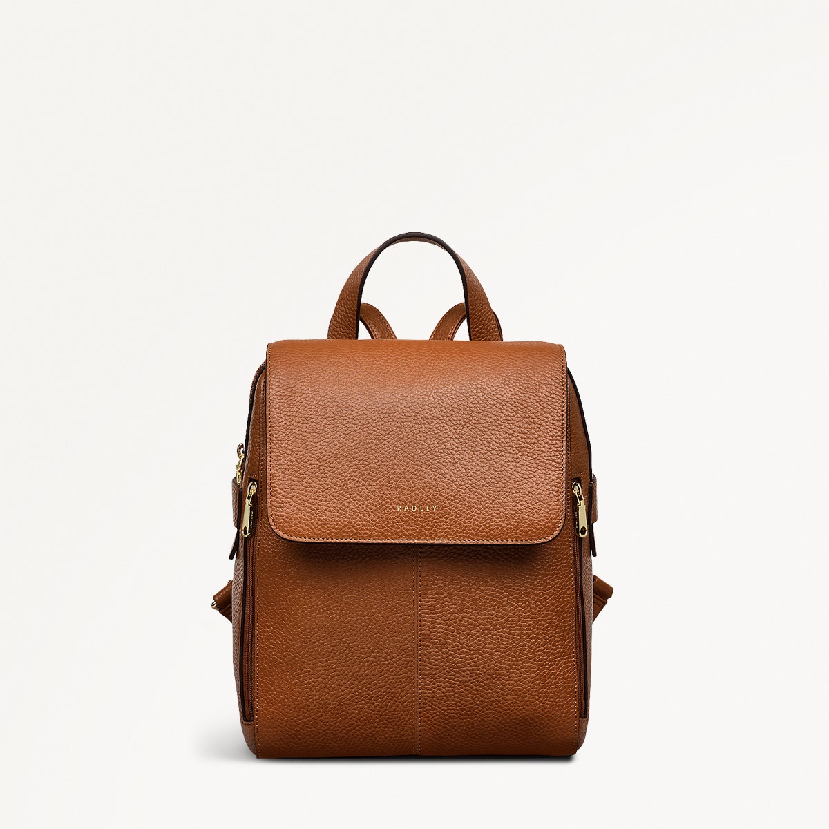 Lorne Close Leather Medium Flapover Backpack in Indus Tan - 111843