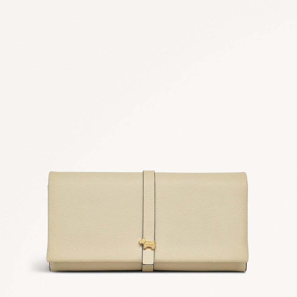 Sandler Way Leather Large Flapover Wallet in Chalk - 111864