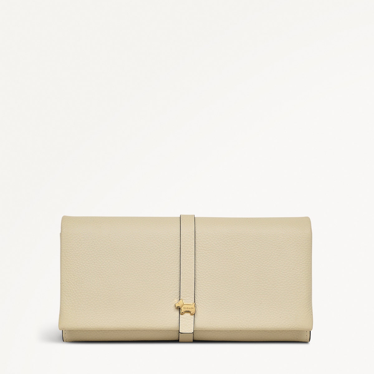 Sandler Way Leather Large Flapover Wallet in Chalk - 111864