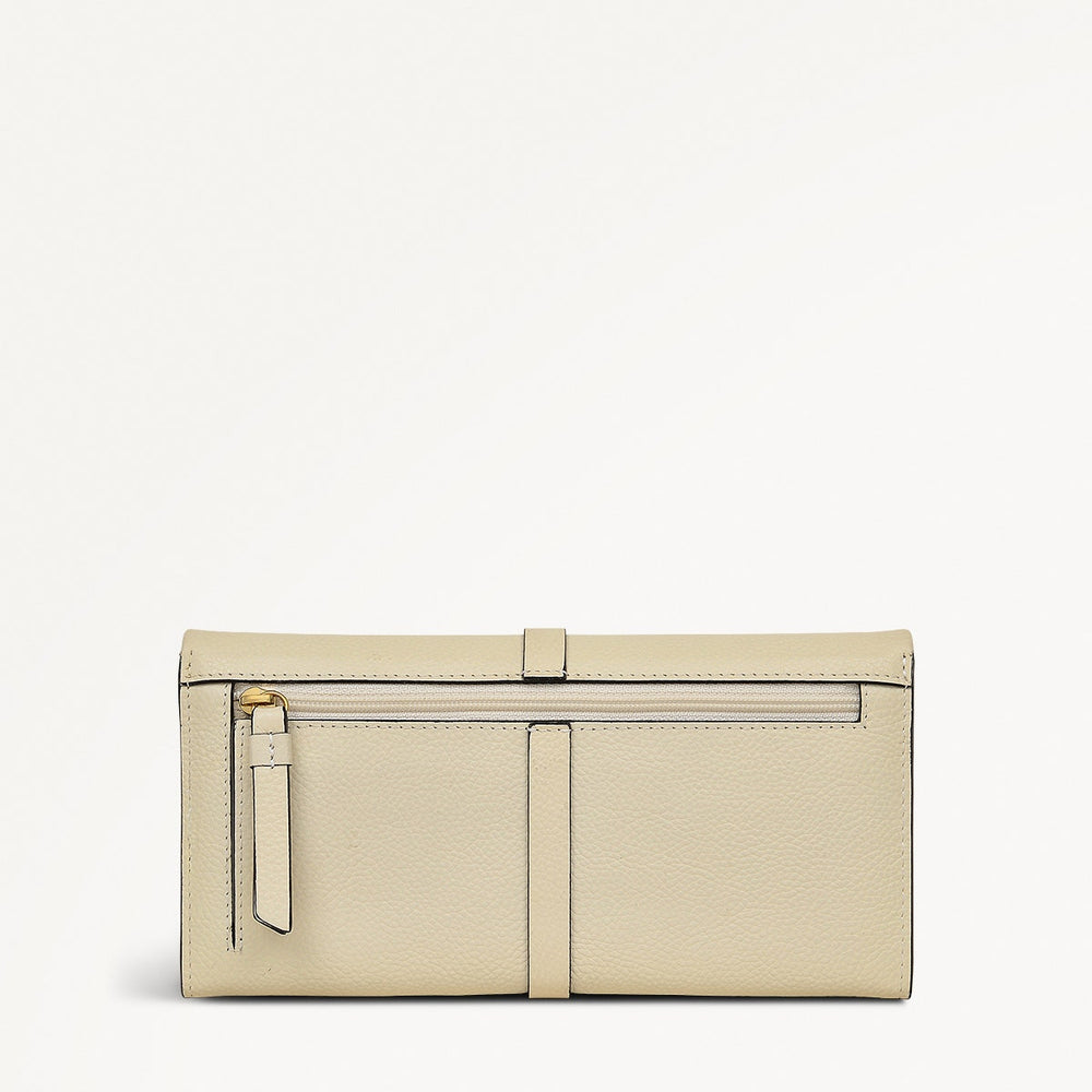 Sandler Way Leather Large Flapover Wallet in Chalk - 111864