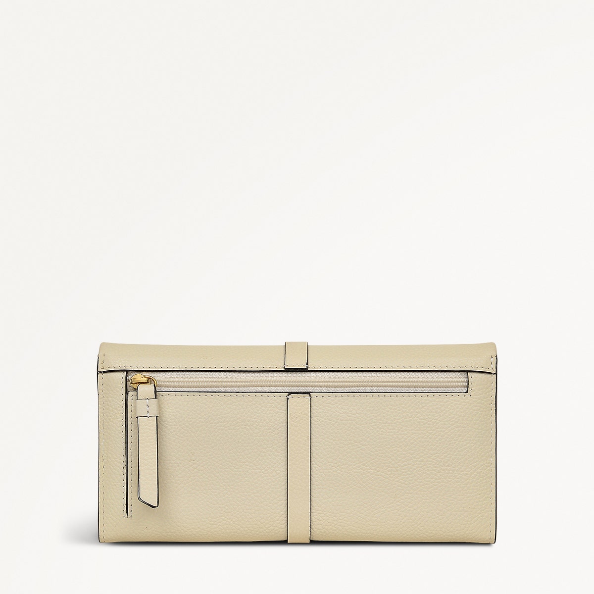 Sandler Way Leather Large Flapover Wallet in Chalk - 111864