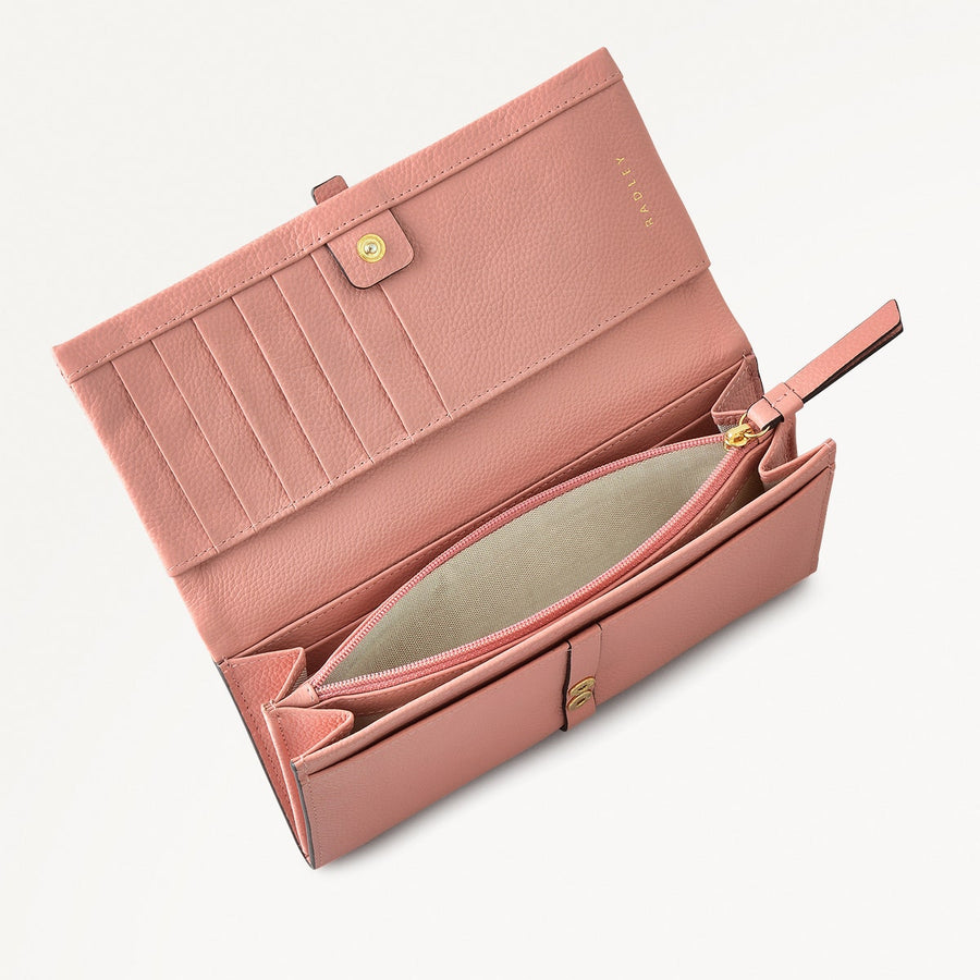 Sandler Way Leather Large Flapover Wallet in Sienna Pink - 111865