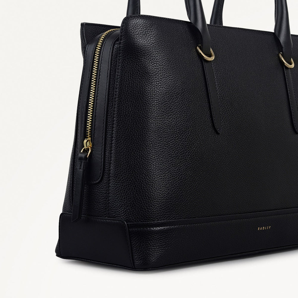 Paddington Place Leather Medium Ziptop Shoulder Bag in Black - 111885