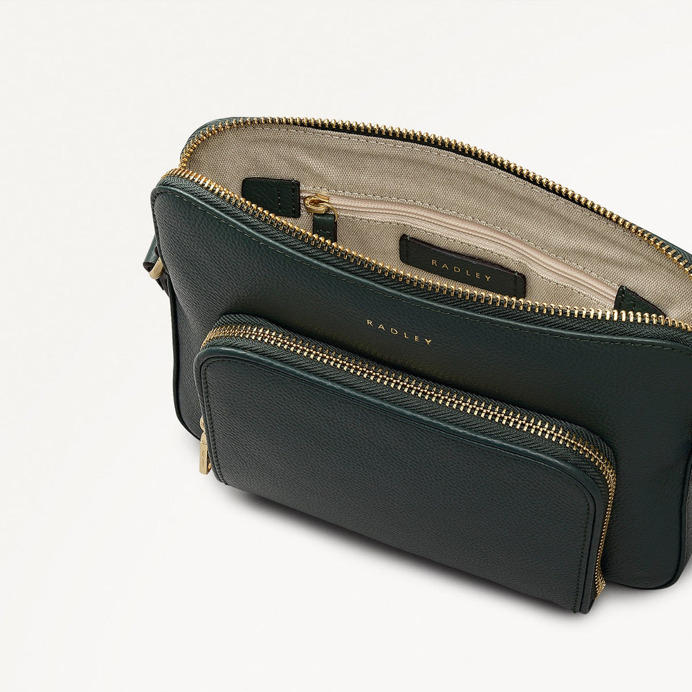 Redford Close Leather Small Ziptop Cross Body Bag in Cedar - 111898