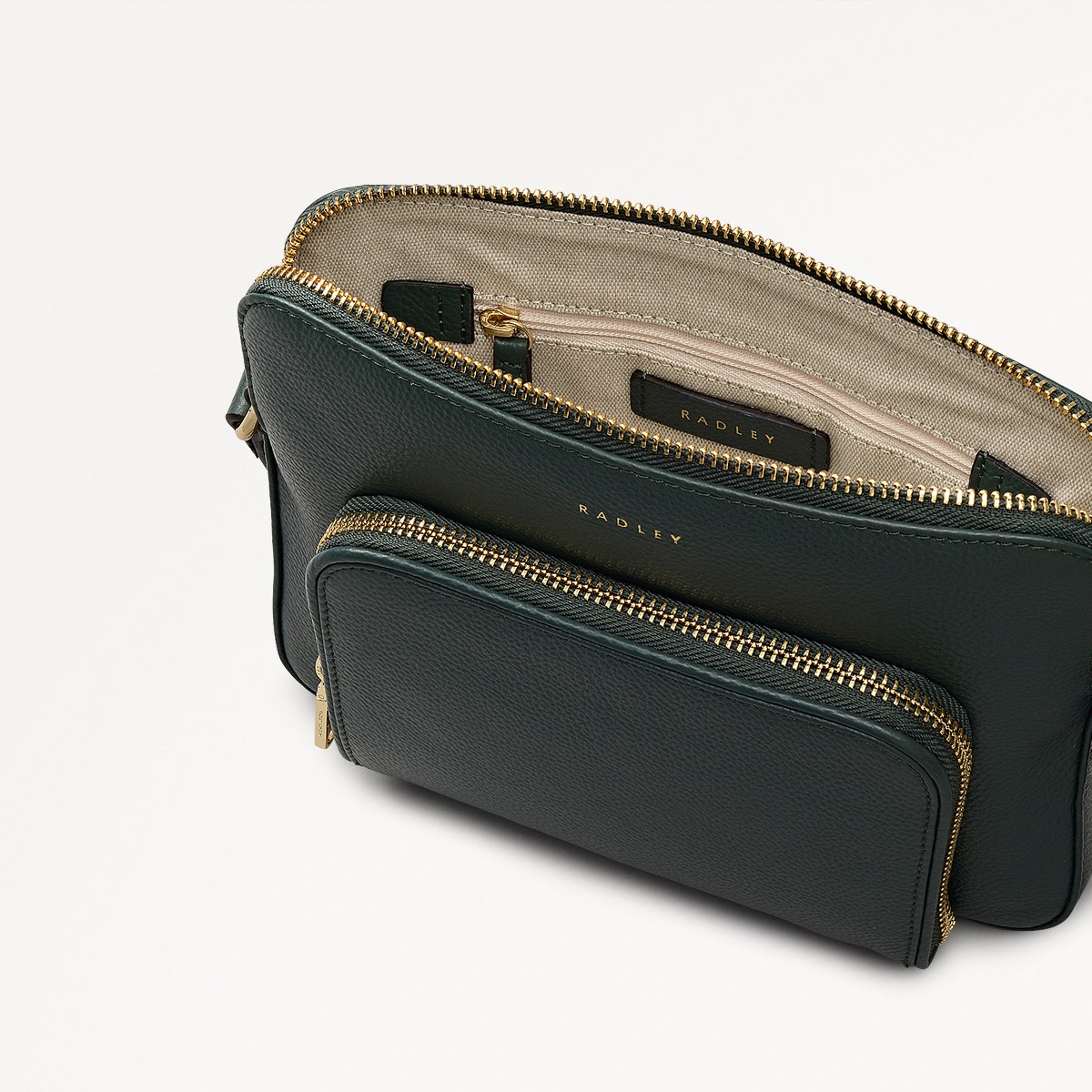 Redford Close Leather Small Ziptop Cross Body Bag in Cedar - 111898