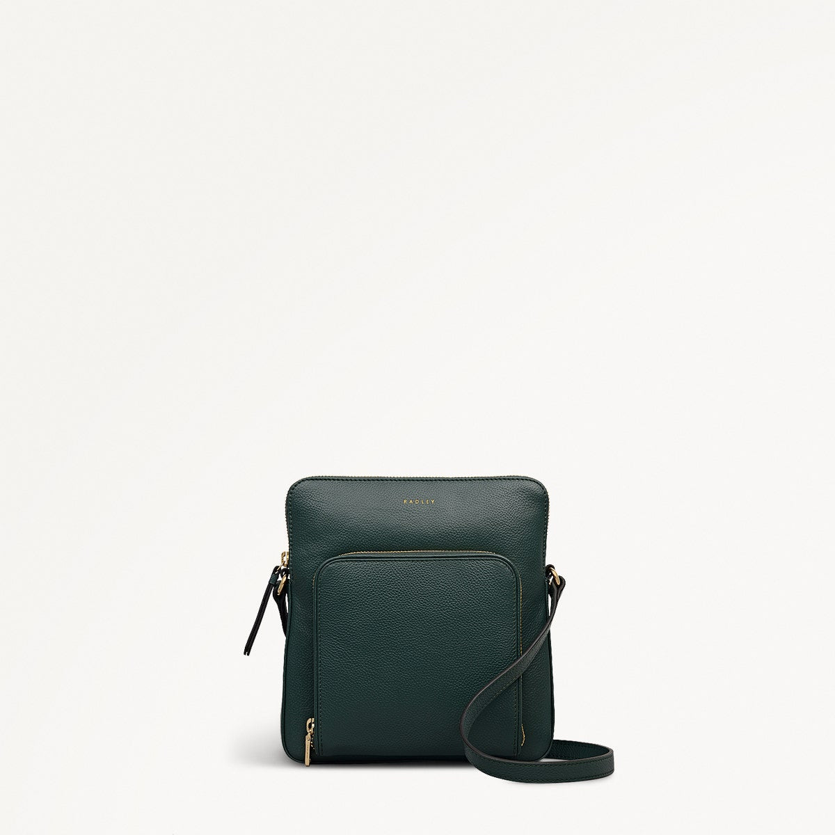 Redford Close Leather Medium Ziptop Cross Body Bag in Cedar - 111900