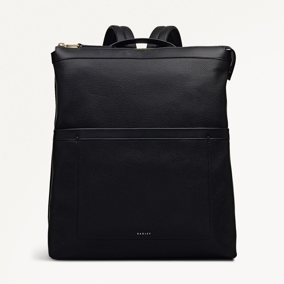 Alba Place Leather Large Ziptop Backpack in Black - 111902