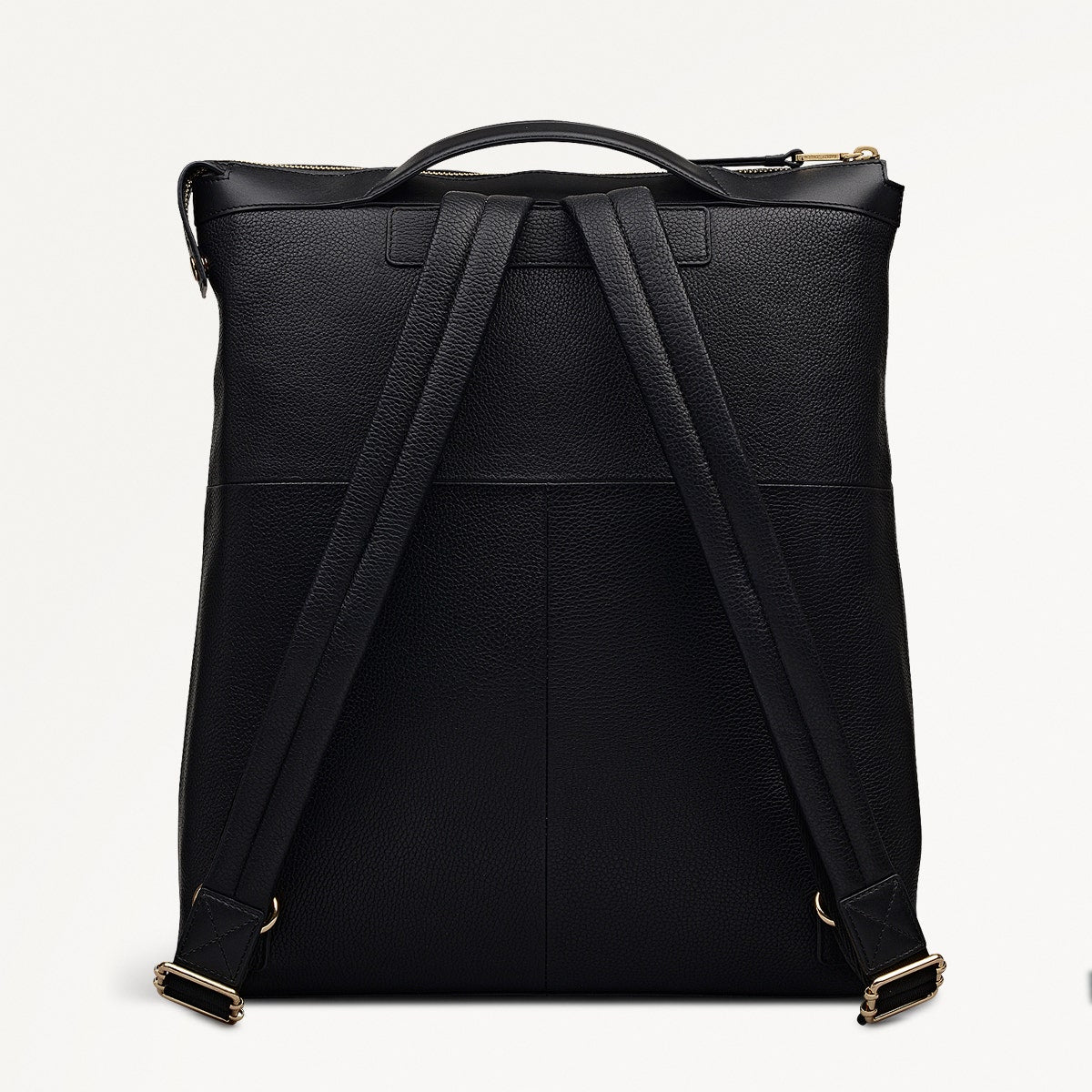 Alba Place Leather Large Ziptop Backpack in Black - 111902