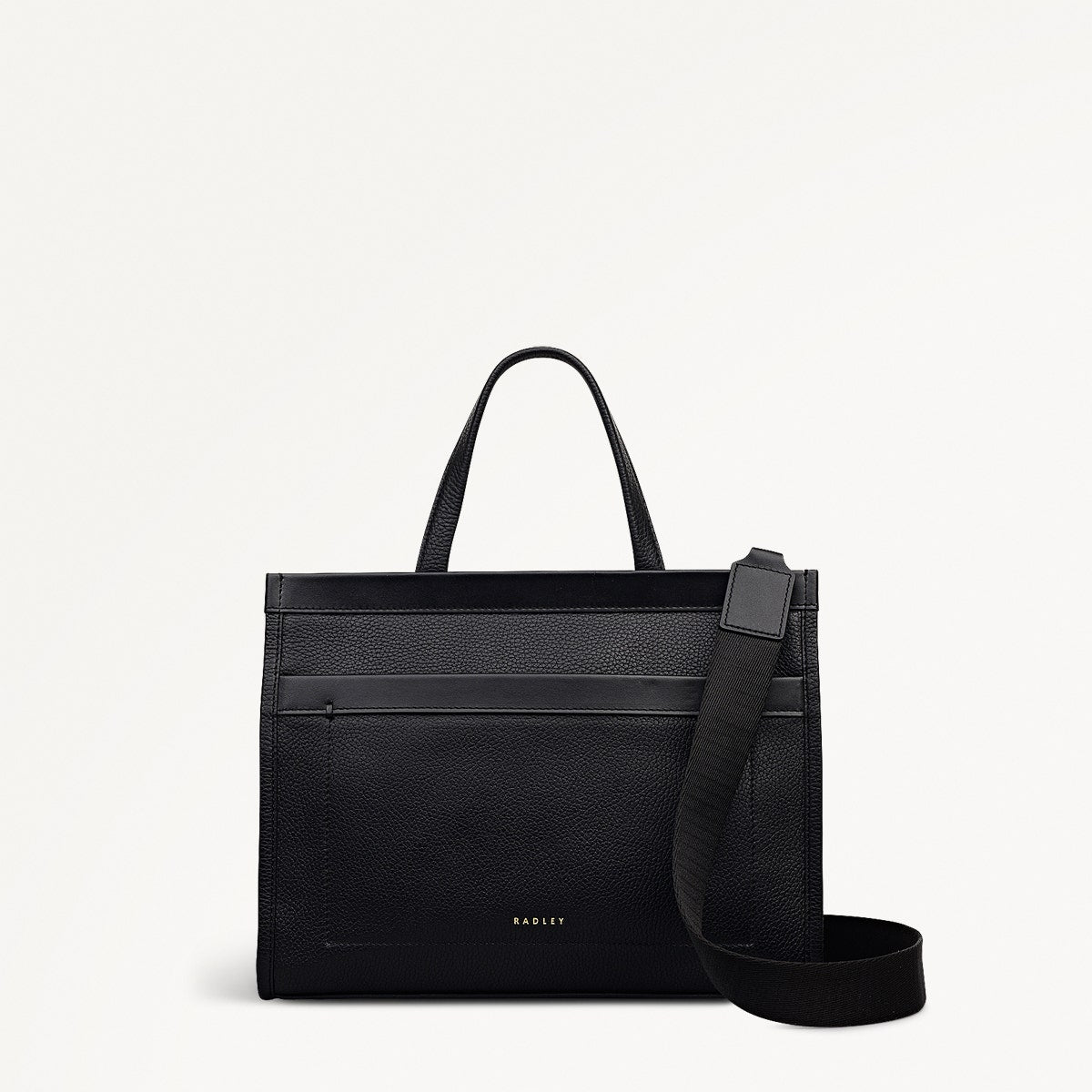 Alba Place Leather Small Ziptop Grab Bag in Black - 111905