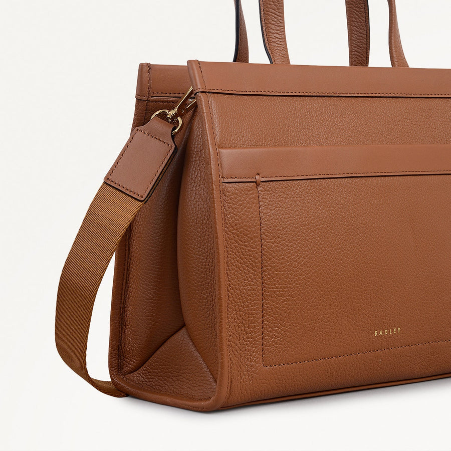 Alba Place Small Ziptop Grab Bag in Indus Tan - 111907