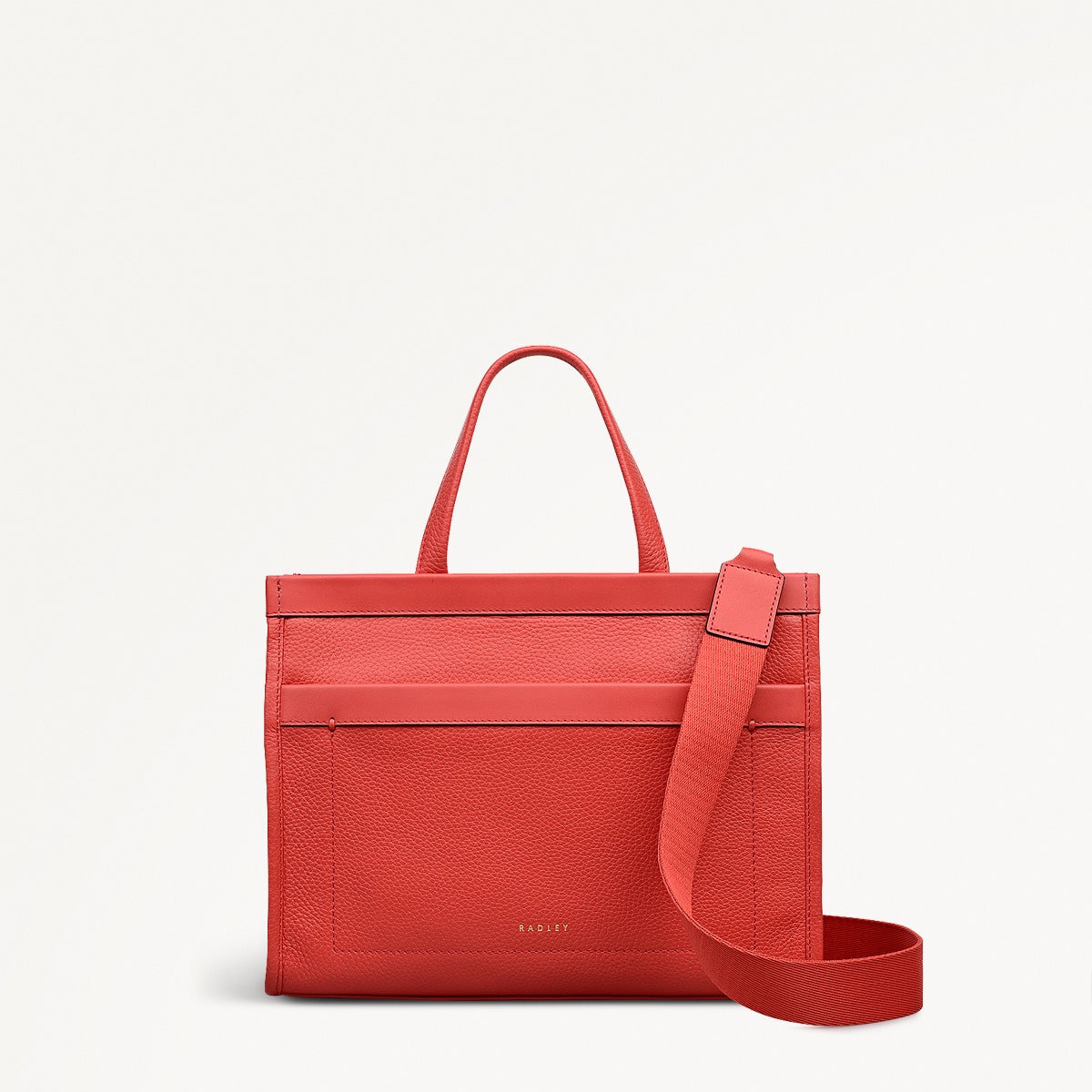 Alba Place Leather Small Ziptop Grab Bag in Luscious Red - 111909