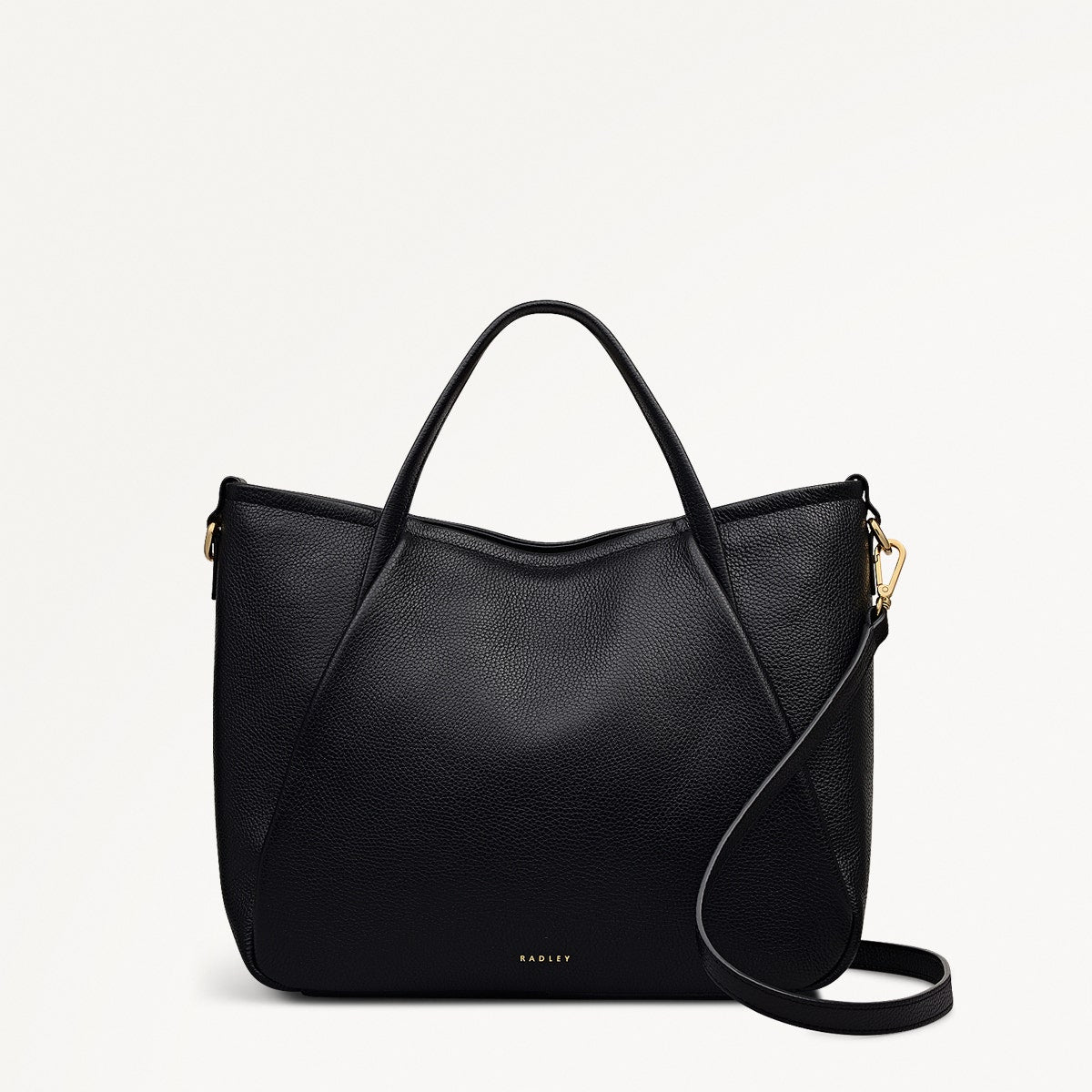 Eastney Street Leather Medium Ziptop Grab Bag in Black - 111910