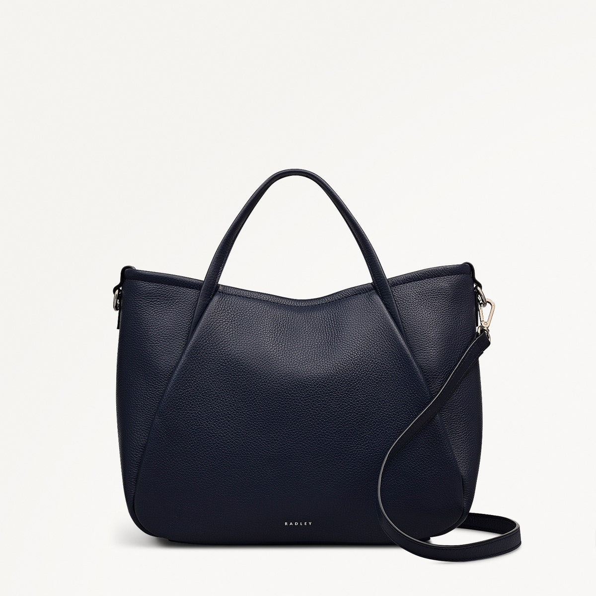 Eastney Street Leather Medium Ziptop Grab Bag in Ink - 111911