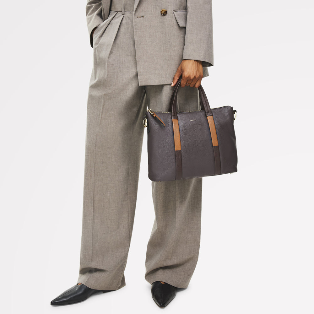 Waterloo Way Medium Ziptop Satchel Bag in Thunder - 111917