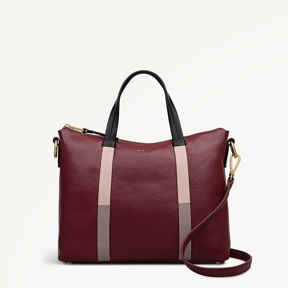 Waterloo Way Medium Ziptop Satchel Bag in Merlot - 111918