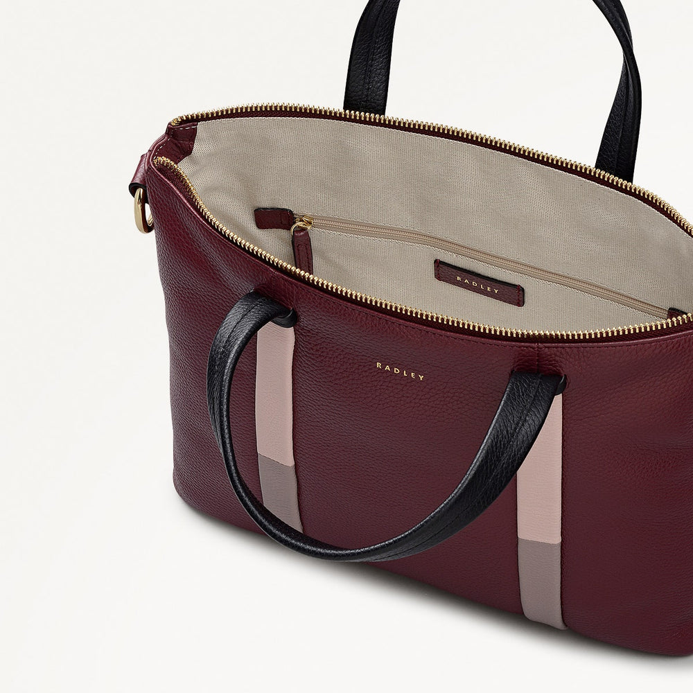 Waterloo Way Medium Ziptop Satchel Bag in Merlot - 111918