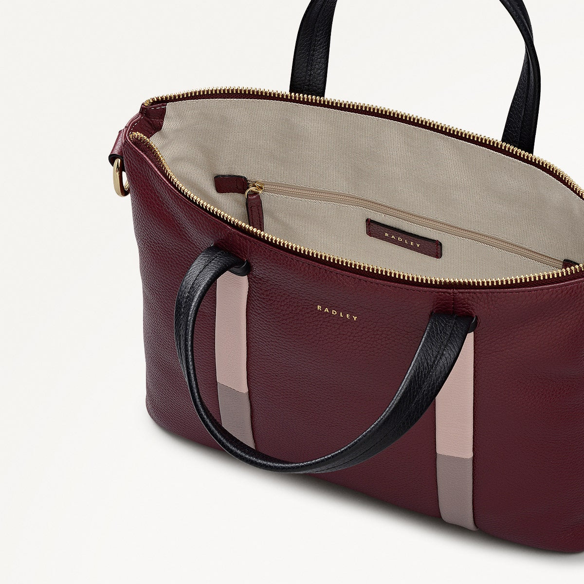 Waterloo Way Medium Ziptop Satchel Bag in Merlot - 111918