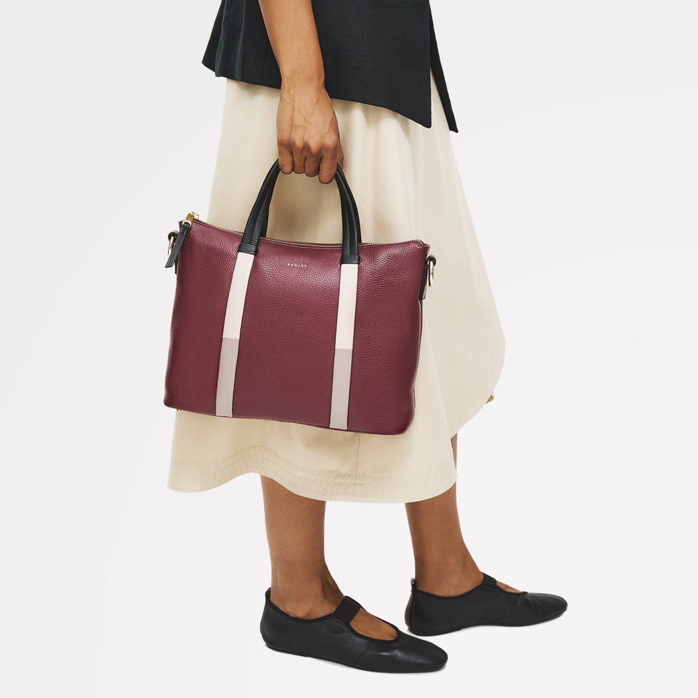 Waterloo Way Medium Ziptop Satchel Bag in Merlot - 111918