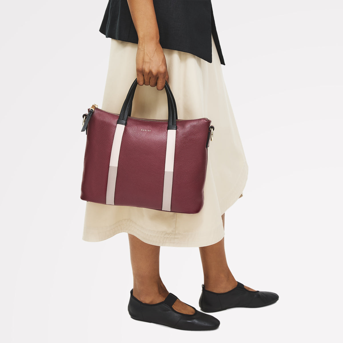 Waterloo Way Medium Ziptop Satchel Bag in Merlot - 111918