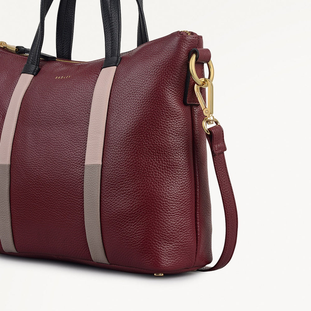 Waterloo Way Medium Ziptop Satchel Bag in Merlot - 111918