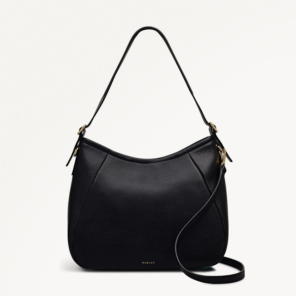 Eastney Street Leather Medium Ziptop Shoulder Bag in Black - 111922